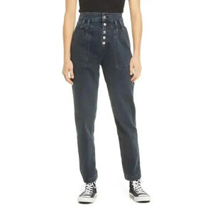 Topshop Sandra Mom High Waist Trouser Jeans Black Size 27
